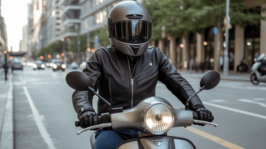motard urbain veste noire