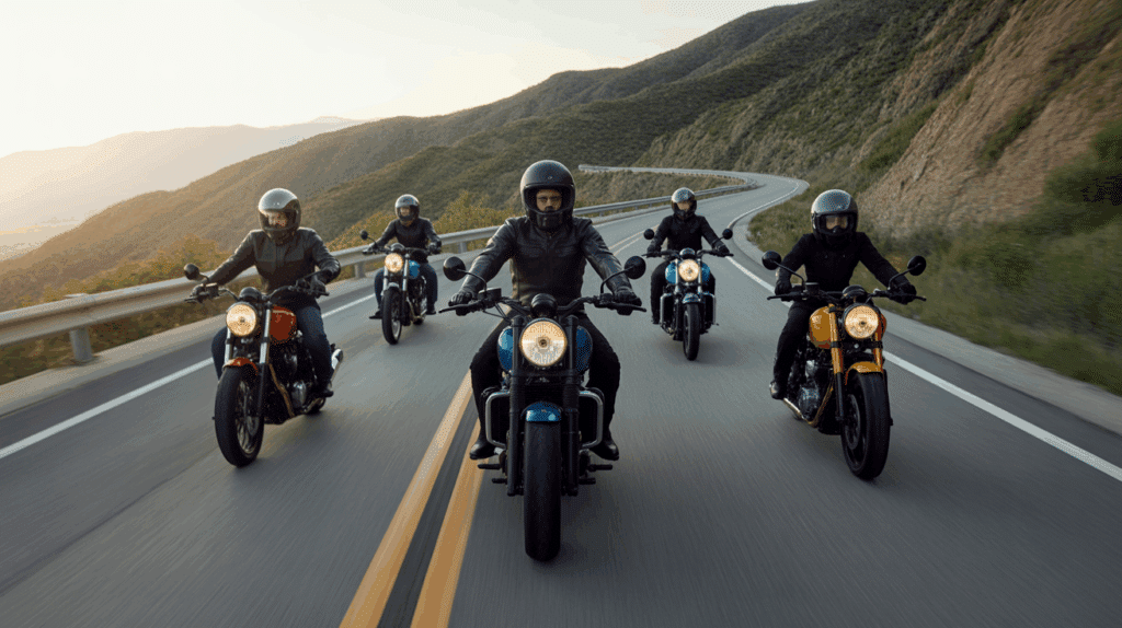 motocyclistes route montagne aventure