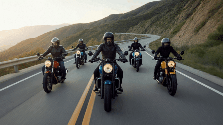 motocyclistes route montagne aventure